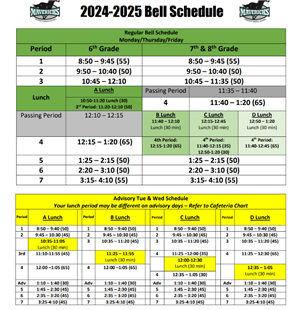 Bell schedule
